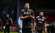 23 July 2025; Matheus Silva of Qarabag applauds the supporters after their side's victory in the UEFA Champions League Second Qualifying Round first leg match between Shelbourne and Qarabag FK at Tolka Park in Dublin. Photo by Ben McShane/Sportsfile