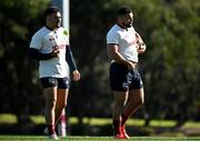 24 July 2025; Ellis Genge, right, and Sione Tuipulotu during a British & Irish Lions squad training session at Xavier College in Melbourne, Australia. Photo by Brendan Moran/Sportsfile