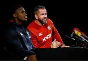 24 July 2025; Head coach Andy Farrell, right, and captain Maro Itoje during a British & Irish Lions media conference at Xavier College in Melbourne, Australia. Photo by Brendan Moran/Sportsfile