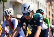 24 July 2025; Emer Heverin of Team Ireland competes in the girls road race during day four of the 2025 European Youth Summer Olympic Festival in Kumanovo, North Macedonia. Photo by Tyler Miller/Sportsfile