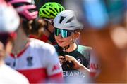 24 July 2025; Emer Heverin of Team Ireland before competing in the girls road race during day four of the 2025 European Youth Summer Olympic Festival in Kumanovo, North Macedonia. Photo by Tyler Miller/Sportsfile