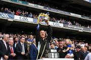 20 July 2025; Tipperary coach David Herity lifts the Liam MacCarthy Cup after the GAA Hurling All-Ireland Senior Championship final match between Cork and Tipperary at Croke Park in Dublin. Photo by Ray McManus/Sportsfile