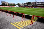 24 July 2025; A general view of inside the stadium before the UEFA Conference League Second Qualifying Round first leg match between St Patrick's Athletic and Nomme Kalju FC at Richmond Park in Dublin. Photo by Stephen McCarthy/Sportsfile