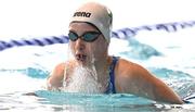 24 July 2025; Julia Dziedzic of Team Ireland competes in the girls individual medley semi-final at the Olympic Swimming Pool Center during day four of the 2025 European Youth Summer Olympic Festival in Skopje, North Macedonia. Photo by Tyler Miller/Sportsfile