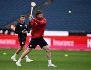 25 July 2025; Mack Hansen plays hurling during the British & Irish Lions squad captain's run at the MCG in Melbourne, Australia. Photo by Brendan Moran/Sportsfile