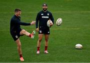 25 July 2025; Owen Farrell, left, and Jamison Gibson-Park during the British & Irish Lions squad captain's run at the MCG in Melbourne, Australia. Photo by Brendan Moran/Sportsfile