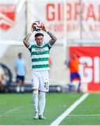 24 July 2025; Danny Grant of Shamrock Rovers during the UEFA Conference League Second Qualifying Round first leg match between St Joseph's and Shamrock Rovers at Victoria Stadium in Gibraltar. Photo by Salva Castizo/Sportsfile