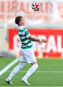 24 July 2025; Danny Grant of Shamrock Rovers during the UEFA Conference League Second Qualifying Round first leg match between St Joseph's and Shamrock Rovers at Victoria Stadium in Gibraltar. Photo by Salva Castizo/Sportsfile