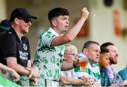 24 July 2025; Shamrock Rovers supporters during the UEFA Conference League Second Qualifying Round first leg match between St Joseph's and Shamrock Rovers at Victoria Stadium in Gibraltar. Photo by Salva Castizo/Sportsfile