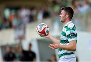 24 July 2025; Josh Honohan of Shamrock Rovers during the UEFA Conference League Second Qualifying Round first leg match between St Joseph's and Shamrock Rovers at Victoria Stadium in Gibraltar. Photo by Salva Castizo/Sportsfile