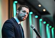 25 July 2025; GPA Chief Executive Tom Parsons speaking during the GPA Legends Lunch at Croke Park in Dublin. Photo by Sam Barnes/Sportsfile