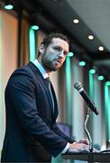 25 July 2025; GPA Chief Executive Tom Parsons speaking during the GPA Legends Lunch at Croke Park in Dublin. Photo by Sam Barnes/Sportsfile