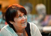 25 July 2025; Lifetime Achievement Award Recipient and former Waterford footballer Aine Wall watches her highlight reel during the GPA Legends Lunch at Croke Park in Dublin. Photo by Sam Barnes/Sportsfile