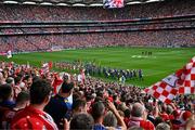 20 July 2025; The pre match parade before the GAA Hurling All-Ireland Senior Championship final match between Cork and Tipperary at Croke Park in Dublin. Photo by Ray McManus/Sportsfile