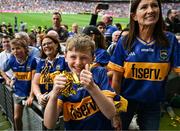 20 July 2025; Tipperary supporters await the cup presentation after the GAA Hurling All-Ireland Senior Championship final match between Cork and Tipperary at Croke Park in Dublin. Photo by Ray McManus/Sportsfile