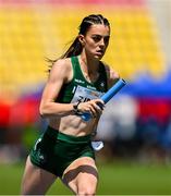 26 July 2025; Erin Friel of Team Ireland competes in the girls medley relay final at Todor Proeski National Arena during day six of the 2025 European Youth Summer Olympic Festival in Skopje, North Macedonia. Photo by Tyler Miller/Sportsfile