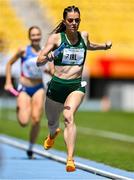 26 July 2025; Erin Friel of Team Ireland competes in the girls medley relay final at Todor Proeski National Arena during day six of the 2025 European Youth Summer Olympic Festival in Skopje, North Macedonia. Photo by Tyler Miller/Sportsfile