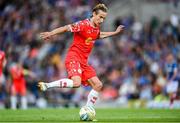 16 July 2025; Harry Wood of Shelbourne during the UEFA Champions League First Qualifying Round second leg match between Linfield and Shelbourne at Clearer Twist National Football Stadium at Windsor Park in Belfast. Photo by Stephen McCarthy/Sportsfile