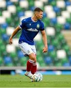 16 July 2025; Ethan McGee of Linfield during the UEFA Champions League First Qualifying Round second leg match between Linfield and Shelbourne at Clearer Twist National Football Stadium at Windsor Park in Belfast. Photo by Stephen McCarthy/Sportsfile