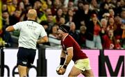 26 July 2025; Tom Curry of British & Irish Lions celebrates after scoring his side's second try during the second test match between Australia and the British & Irish Lions at the Melbourne Cricket Ground in Melbourne, Australia. Photo by Brendan Moran/Sportsfile