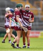 26 July 2025; Ailish O'Reilly, right, and Niamh Mallon of Galway celebrate after the Glen Dimplex All-Ireland Camogie Senior Championship semi-final match between Galway and Tipperary at UPMC Nowlan Park, Kilkenny. Photo by Ben McShane/Sportsfile