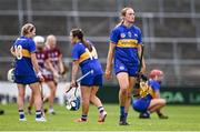 26 July 2025; Eimear Heffernan of Tipperary reacts after her side's defeat in the Glen Dimplex All-Ireland Camogie Senior Championship semi-final match between Galway and Tipperary at UPMC Nowlan Park, Kilkenny. Photo by Ben McShane/Sportsfile