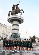 26 July 2025; Team Ireland athletes before the closing ceremony during day six of the 2025 European Youth Summer Olympic Festival in Skopje, North Macedonia. Photo by Tyler Miller/Sportsfile