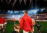 26 July 2025; Owen Farrell of British & Irish Lions walks onto the pitch before the second test match between Australia and the British & Irish Lions at the Melbourne Cricket Ground in Melbourne, Australia. Photo by Brendan Moran/Sportsfile