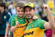 27 July 2025; Donegal supporters Josh, left, and Leon Thompson, from Glenties, Donegal, before the GAA Football All-Ireland Senior Championship final match between Kerry and Donegal at Croke Park in Dublin. Photo by Stephen McCarthy/Sportsfile