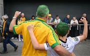 27 July 2025; Donegal supporters Patrick McGlynn, left, and his son Caolan, age 12, from Glenfin, Donegal, before the GAA Football All-Ireland Senior Championship final match between Kerry and Donegal at Croke Park in Dublin. Photo by David Fitzgerald/Sportsfile