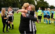 27 July 2025; Whitehall Rangers captain Charlie Graham, right, Whitehall Rangers manager Jennifer Kett after the FAI Women’s Amateur Cup final match between Terenure Rangers and Whitehall Rangers at UCD Bowl in Dublin. Photo by Ben McShane/Sportsfile