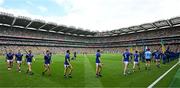 27 July 2025; The Kerry team on their own during the parade before the GAA Football All-Ireland Senior Championship final match between Kerry and Donegal at Croke Park in Dublin. Photo by Stephen McCarthy/Sportsfile