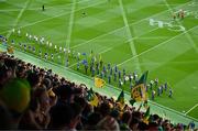 27 July 2025; The Donegal and Kerry team during the parade before the GAA Football All-Ireland Senior Championship final match between Kerry and Donegal at Croke Park in Dublin. Photo by Piaras Ó Mídheach/Sportsfile