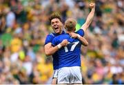 27 July 2025; David Clifford, left, and Killian Spillane of Kerry celebrate after the GAA Football All-Ireland Senior Championship final match between Kerry and Donegal at Croke Park in Dublin. Photo by David Fitzgerald/Sportsfile