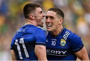 27 July 2025; Joe O'Connor, right, and Seán O'Shea of Kerry celebrate after the GAA Football All-Ireland Senior Championship final match between Kerry and Donegal at Croke Park in Dublin. Photo by David Fitzgerald/Sportsfile