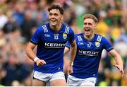 27 July 2025; David Clifford, left, and Killian Spillane of Kerry celebrate after the GAA Football All-Ireland Senior Championship final match between Kerry and Donegal at Croke Park in Dublin. Photo by David Fitzgerald/Sportsfile