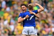 27 July 2025; David Clifford, left, and Killian Spillane of Kerry celebrate after the GAA Football All-Ireland Senior Championship final match between Kerry and Donegal at Croke Park in Dublin. Photo by David Fitzgerald/Sportsfile