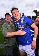 27 July 2025; Kerry manager Jack O'Connor celebrates with David Clifford of Kerry after the GAA Football All-Ireland Senior Championship final match between Kerry and Donegal at Croke Park in Dublin. Photo by Ramsey Cardy/Sportsfile
