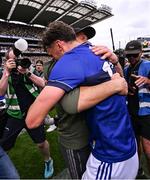 27 July 2025; Kerry manager Jack O'Connor celebrates with David Clifford of Kerry after the GAA Football All-Ireland Senior Championship final match between Kerry and Donegal at Croke Park in Dublin. Photo by Ramsey Cardy/Sportsfile
