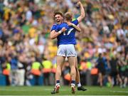27 July 2025; David Clifford, left, and Killian Spillane of Kerry celebrate after the GAA Football All-Ireland Senior Championship final match between Kerry and Donegal at Croke Park in Dublin. Photo by David Fitzgerald/Sportsfile