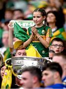 27 July 2025; A young Kerry supporter after the GAA Football All-Ireland Senior Championship final match between Kerry and Donegal at Croke Park in Dublin. Photo by Seb Daly/Sportsfile
