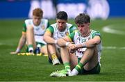 27 July 2025; Dáire Ó Baoill of Donegal and teammates after their side's defeat in the GAA Football All-Ireland Senior Championship final match between Kerry and Donegal at Croke Park in Dublin. Photo by Seb Daly/Sportsfile