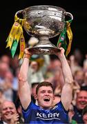 27 July 2025; Kerry captain Gavin White lifts the Sam Maguire cup after his side's victory in the GAA Football All-Ireland Senior Championship final match between Kerry and Donegal at Croke Park in Dublin. Photo by Ramsey Cardy/Sportsfile