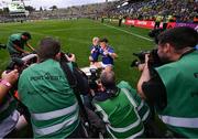 27 July 2025; David Clifford of Kerry, and his son Ogie, pose for photographers with the Sam Maguire cup after the GAA Football All-Ireland Senior Championship final match between Kerry and Donegal at Croke Park in Dublin. Photo by Ramsey Cardy/Sportsfile