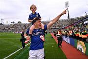 27 July 2025; David Clifford of Kerry with his son Ogie after the GAA Football All-Ireland Senior Championship final match between Kerry and Donegal at Croke Park in Dublin. Photo by Ramsey Cardy/Sportsfile