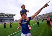 27 July 2025; David Clifford of Kerry with his son Ogie after the GAA Football All-Ireland Senior Championship final match between Kerry and Donegal at Croke Park in Dublin. Photo by Ramsey Cardy/Sportsfile