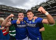 27 July 2025; Seán O'Shea, left, and David Clifford of Kerry celebrate after the GAA Football All-Ireland Senior Championship final match between Kerry and Donegal at Croke Park in Dublin. Photo by Stephen McCarthy/Sportsfile