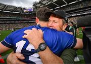 27 July 2025; Kerry manager Jack O'Connor celebrates with David Clifford after the GAA Football All-Ireland Senior Championship final match between Kerry and Donegal at Croke Park in Dublin. Photo by Stephen McCarthy/Sportsfile
