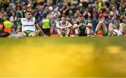 27 July 2025; Caolan McGonagle of Donegal and his teammates dejected after the GAA Football All-Ireland Senior Championship final match between Kerry and Donegal at Croke Park in Dublin. Photo by Ramsey Cardy/Sportsfile