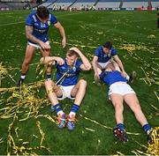 27 July 2025; Kerry players, from left, Micheál Burns, Mark O'Shea, Seán O'Shea  and Conor Geaney after the GAA Football All-Ireland Senior Championship final match between Kerry and Donegal at Croke Park in Dublin. Photo by David Fitzgerald/Sportsfile